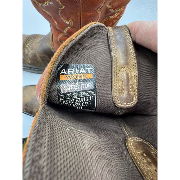 Ariat WorkHog Steel Toe Boot Dark Earth Mens Size 13D - Picture 8 of 8